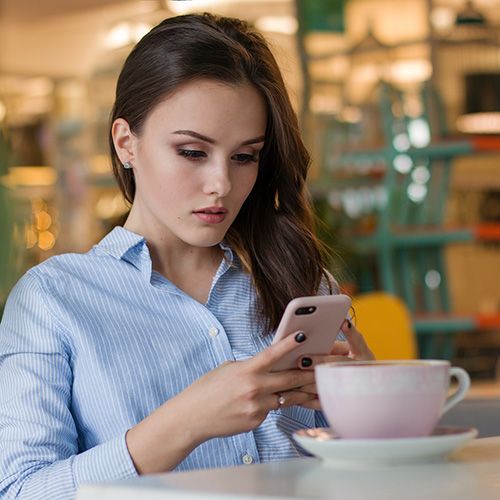 woman using cellphone